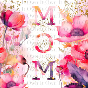 20 0z Floral MOM Skinny Pink and Purple Tumbler