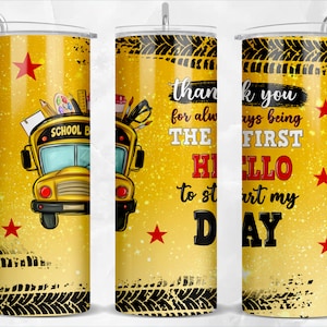 20 oz Thank You Bus Driver Skinny Tumbler