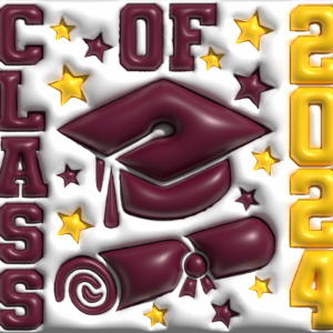 20 oz Graduation 2024 Puffy Skinny Tumbler