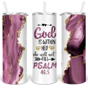 20 oz God Is Within Her Skinny Tumbler