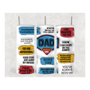 20 Oz 3D Super Dad Tumbler