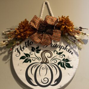Hello Pumpkin Fall Hanging Door Sign