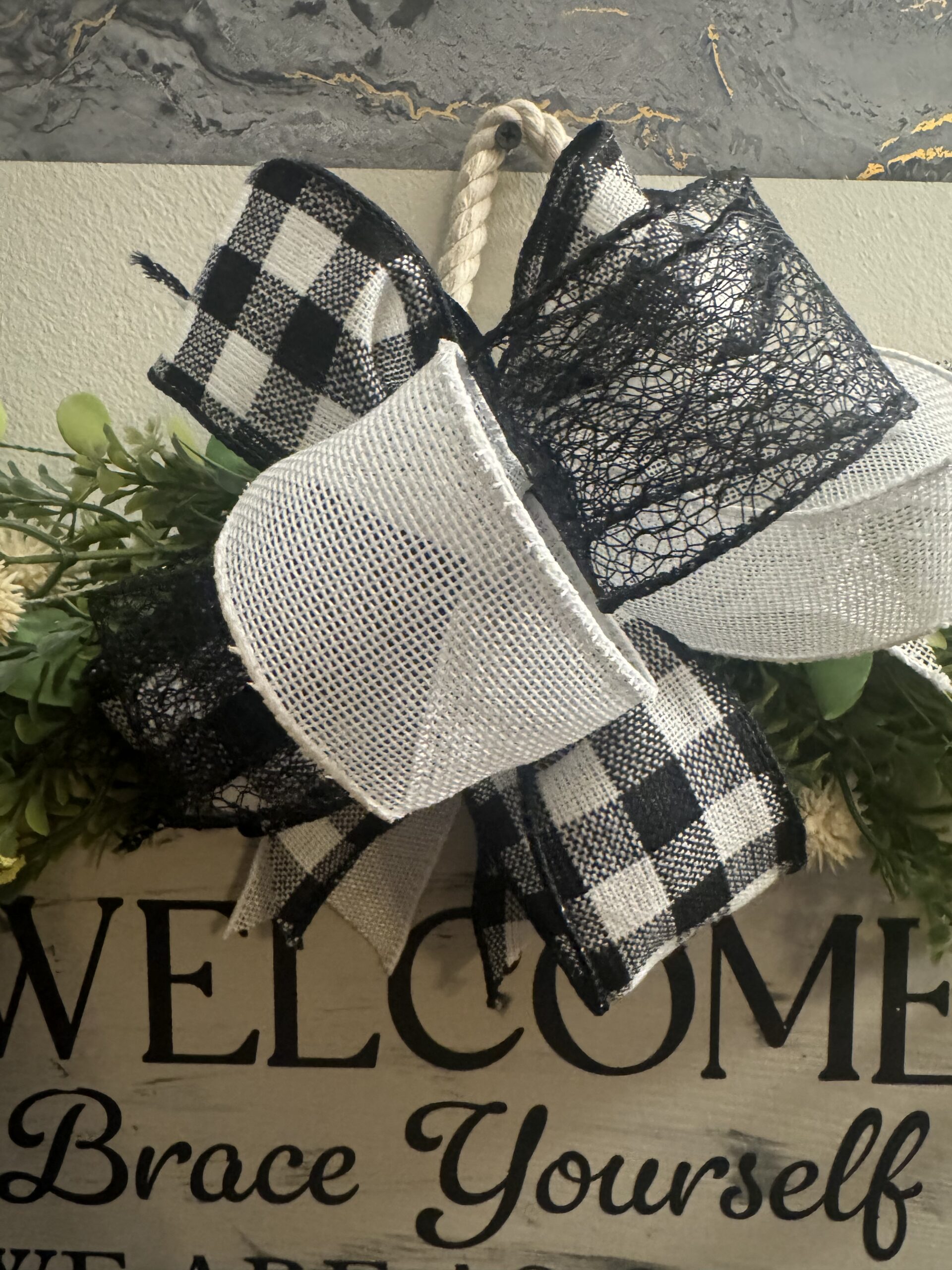 Brace Yourself We Are As Crazy As They Come Distressed Hanging Door Sign - Image 5