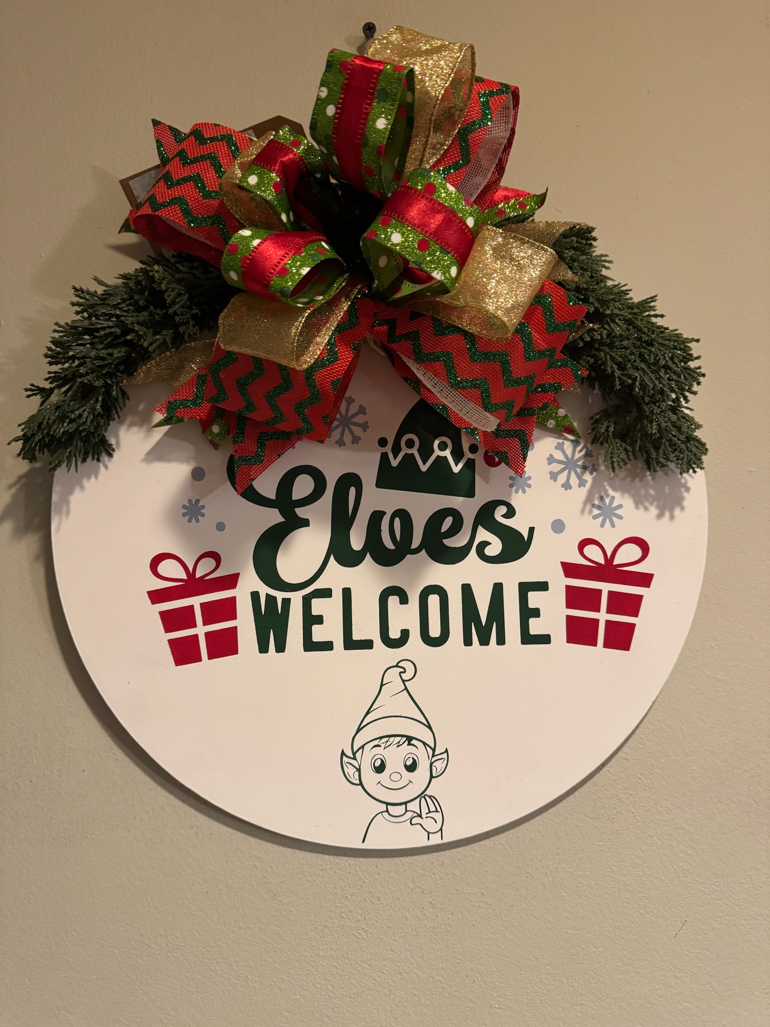 Elves Welcome Hanging Sign