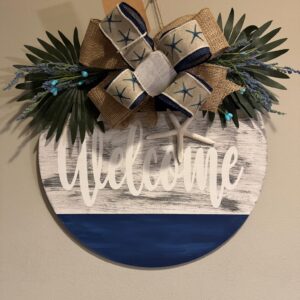 Welcome Starfish Beach Water Hanging Sign