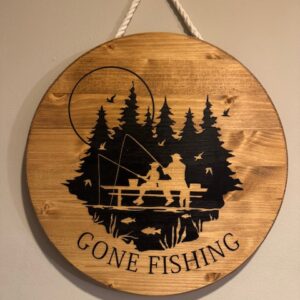 Gone Fishing Hanging Sign