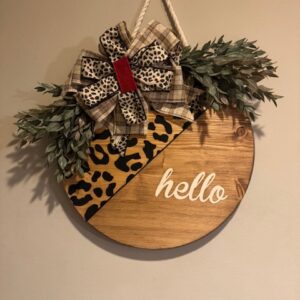 Hello Cheetah Hanging Sign