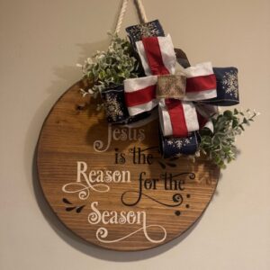 Jesus Is The Reason For The Season Hanging Sign