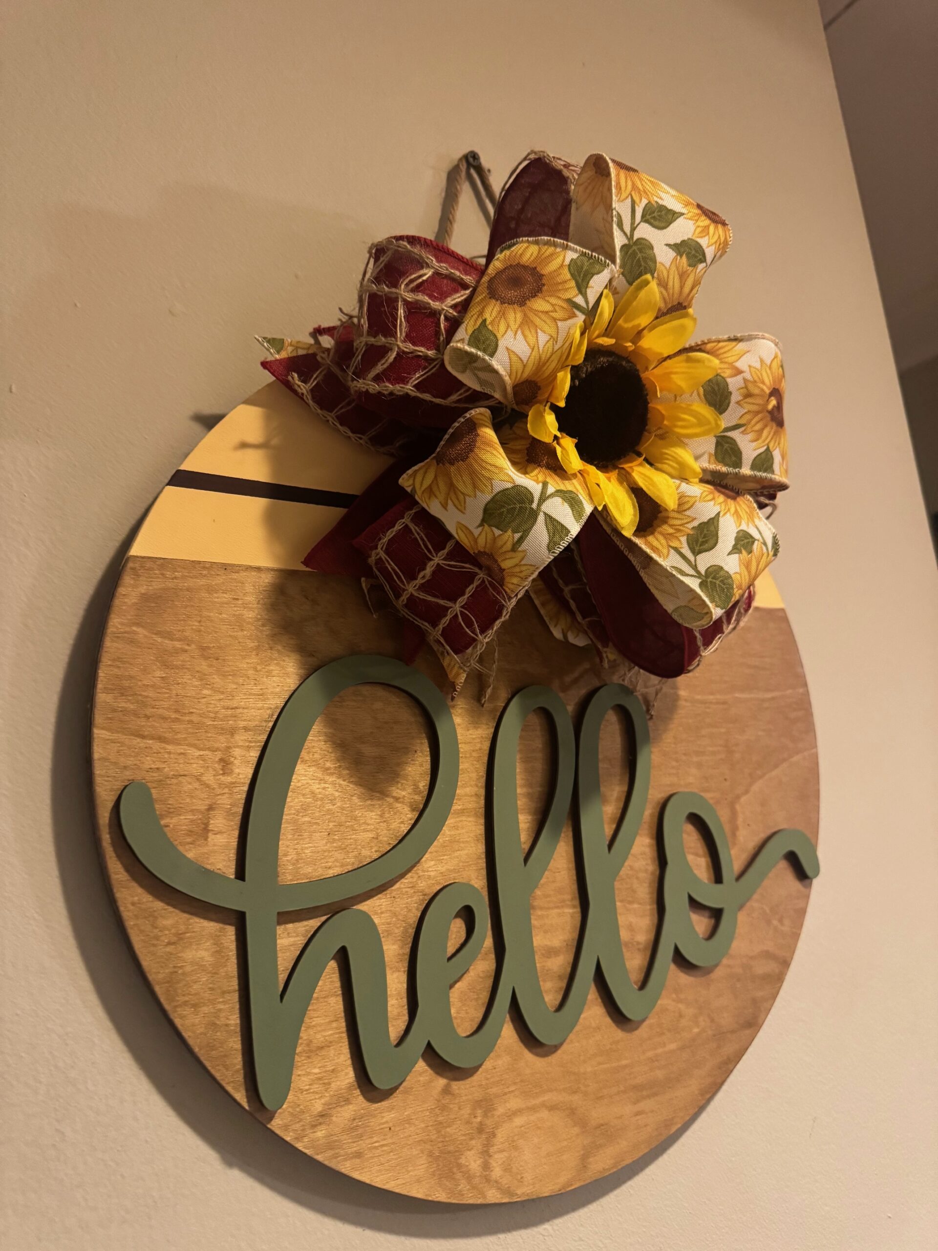 Hello Sunflower Hanging Sign - Image 3
